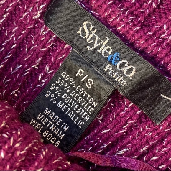 Style & Co. Petite Turtleneck Sweater Metallic size Small - Picture 3 of 6